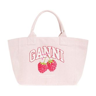 Ganni Shopper Logo Tote Bag - female - Ganni - Shopping Bags - Pink - ONE SIZE - Bags