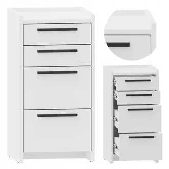 OEM Cassettiera Altivo 2sw2sn, Mobile Bianco, 2 Cassetti Alti, 2 Cassetti Bassi Per Piccoli Oggetti
