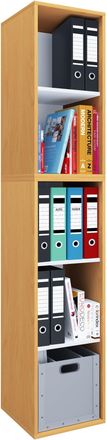 ebuy24 Estante De Madera Vcm De Pie Gabinete De Archivo De Ahorro De Espacio Dimensiones Aprox. Al. 184 X An. 35 X T. 37 Cm Estante Elegante Estante De Ofici