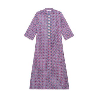 Maliparmi Maxi Dresses, female, Blue, Size: 2XL Floral Spin Dress