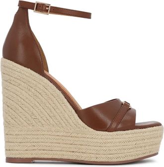 Kazar Sandalen met sleehak - Dames - Sleehakken - Bruin - 41 EU - Leer - Schoenen
