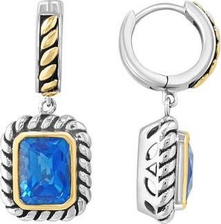 Effy Sterling Silver & 18K Gold Ocean Blue Topaz Drop Earrings at Nordstrom Rack