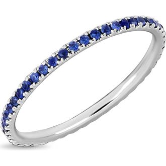 Bony Levy 18K Gold El Mar Sapphire Stackable Eternity Ring in 18K White Gold at Nordstrom Rack, Size 6.5