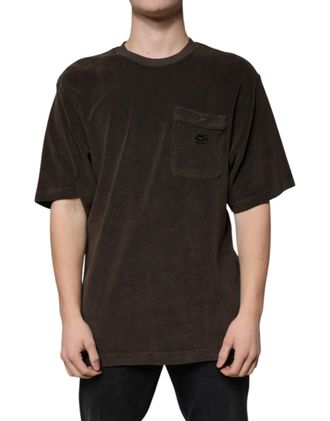 Dolce & Gabbana Brown Cotton Crew Neck Short Sleeves Mens T-shirt