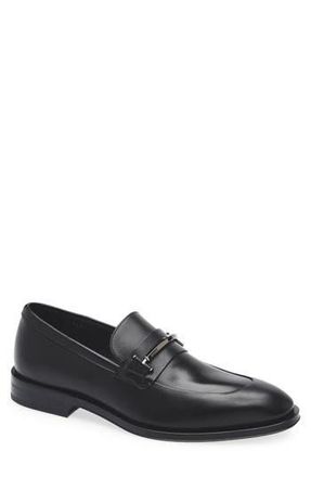 サンダル BOSS Apron-toe Slip-on Leather Loafers Black BOSS - Apron-toe slip-on loafers in grained leather - Black