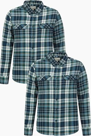 Mountain Warehouse Mens Mountain Warehouse Mens Trace Flannel Shirt (Pack of 2) - Corn Blue - Size: 46/Regular
