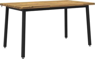 vidaXL 120 X 90 X 75 Cm Madera De Acacia S&oacute;lida Blanco Y Negro Vidaxl