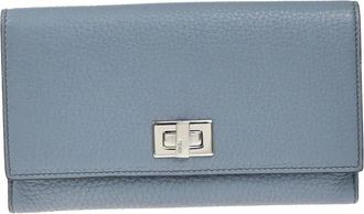 Fendi Pre-owned Wallets, female, Blue, Size: ONE SIZE Pre-owned Vintage Leather Flap Wallet