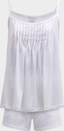 Hanro Julia Short Scoop-Neck Pintuck Pajama Set