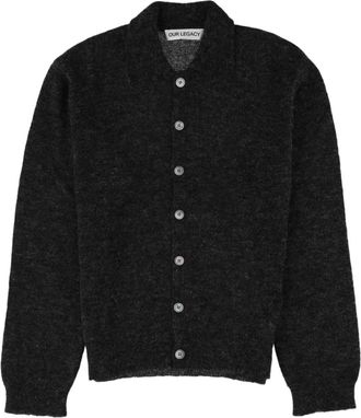 Our Legacy Textured Black Alpaca Blend Cardigan