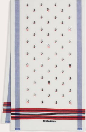 Ferragamo Men Jacquard scarf White