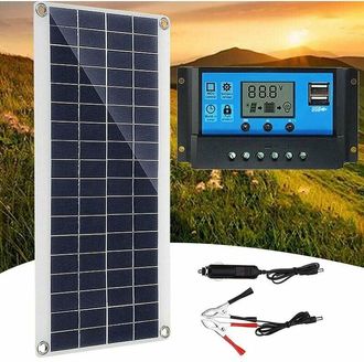 OEM Kit De Panel Solar De 300 W Y 12 V Con Cargador De Bater&iacute;a Y Regulador De 60 A Para Autocaravanas, Yates E Iluminaci&oacute;n De Jardines