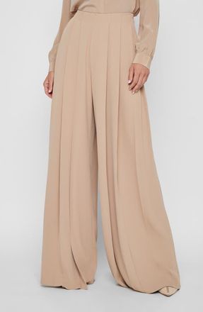 L'agence Nova Pleated Wide Leg Pants in Cappuccino at Nordstrom, Size 16