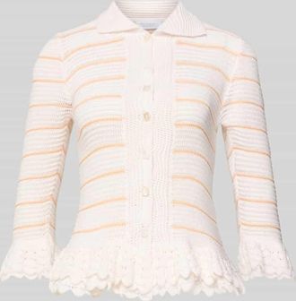 Rich & Royal Strickjacke mit Umlegekragen in Ecru, Gr&ouml;&szlig;e XS