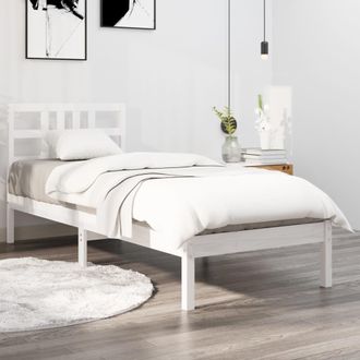 vidaXL Vidaxl - Estructura De Cama Madera Maciza De Pino Blanca 100x200 Cm