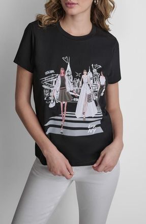 DKNY NYC Icons Cotton Blend Graphic T-Shirt in Black at Nordstrom, Size Xx-Small