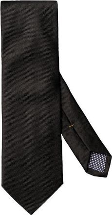 Eton Black Solid Silk Twill Tie at Nordstrom