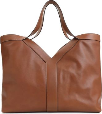Saint Laurent Bruin Leren Y Schoudertas - Dames - Shoppers - Bruin - ONE Size - Leer - Tassen