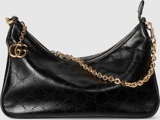 Gucci Lady Lunetta Chain Small Shoulder Bag, Black, Leather