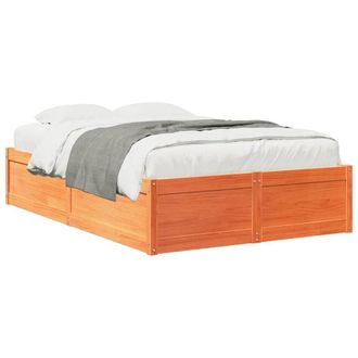 Berkfield Home Bed Frame without Mattress Wax Brown 120x200 cm Solid Wood Pine | Size: Small Double