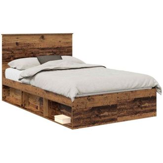 vidaXL Estructura De Cama Con Cabecera Madera Vieja 120 X 200 Cm Vidaxl