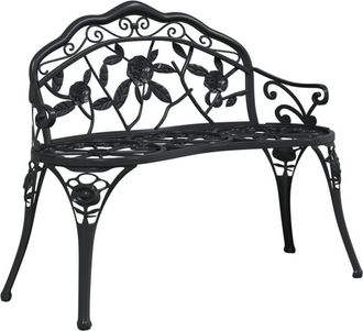 vidaXL Banco De Jard&iacute;n De Aluminio Fundido Negro 100 Cm Vidaxl