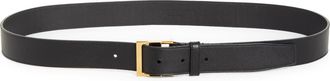 Saint Laurent Cassandre Logo Leather Belt in Black at Nordstrom, Size 100