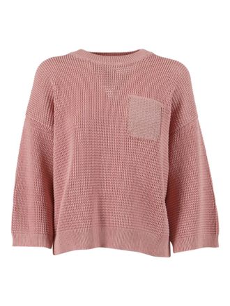 PESERICO Textured Boxy Patch Pocket Sweater