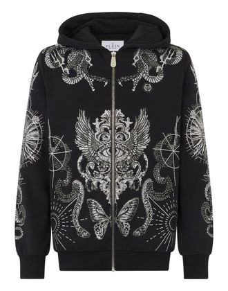 Philipp Plein Zip Hoodie Tattoo Stones
