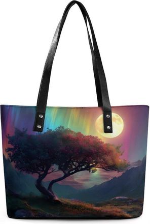 Generic Tree And Life Aurora Tote Bags for Women Cute Shoulder Purses Handbags