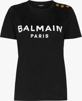 Balmain Logo Print Cotton T-Shirt - Womens - Cotton