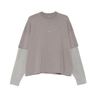 BONSAI Long Sleeve Tops, male, Gray, Size: L Baseball Sleeve T-Shirt