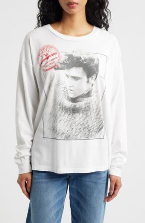 Daydreamer Sun Records Elvis Long Sleeve Cotton Graphic T-Shirt in Bleach White at Nordstrom Rack, Size Large