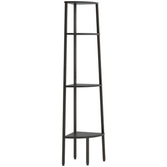 vidaXL Scaffale Angolare a 4 Livelli Nero 45,5x31,5x150 cm - Vidaxl