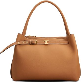 Tod's Tassen, Dames, Bruin, ONE Size, Leer, Mini Leren Tote Bag