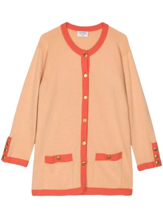 Chanel 1990-2000s CC-buttons cashmere cardigan - Orange