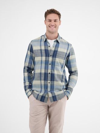 Lerros Karohemd LERROS LERROS Karohemd f&uuml;r Herren, Herren, Gr. XXL, Normalgr&ouml;ssen, blau (crispy blau), 100% Baumwolle, Hemden Karohemd