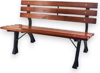 No Brand No Brand - Panchina in ghisa con doghe in legno Hyde Park 122x60xH72 cm