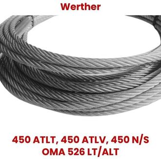 OEM Repuestos Werther: Juego De Cables Para Elevador De 4 Postes Werther 450 Atlt, 450 Atlv, 40 N/5
