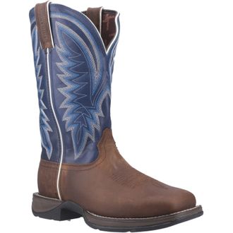 Durango Rebel Leather Mens Saddle Brown/Demin Blue Boots - Size UK 10.5