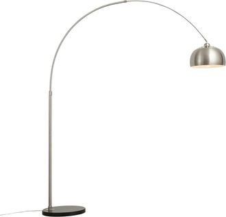 QAZQA Moderno L&aacute;mpara De Arco Moderna De Acero Regulable - Grande Acero Inoxidable /m&aacute;rmol Redonda Adecuado Para Led Max. 1 X 60 Watt - Qazqa