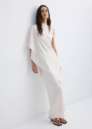 Mango Blusa asimmetrica satinata grezzo - Donna - XL - MANGO