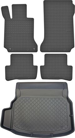 OEM Juego De Alfombrillas De Goma Para Coche Y Maletero Para Mercedes Clase C W204 Sed&aacute;n (04.2007-02.2014)