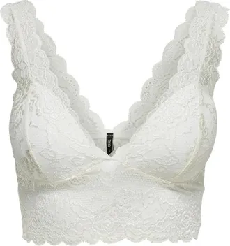 Only Only, Tops, Dames, Wit, L, Polyester, Witte V-hals Mouwloze Kant Top