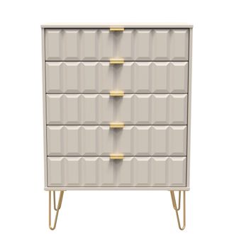 Welcome Furniture Hanover Ready Assembled 5 Drawer Chest in Kashmir Matt - Welcome Furniture | TJ Hughes