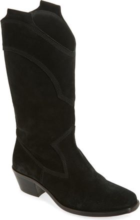 Pedro Garcia Britta Western Boot in Black Velour at Nordstrom Rack, Size 6.5Us / 36.5Eu