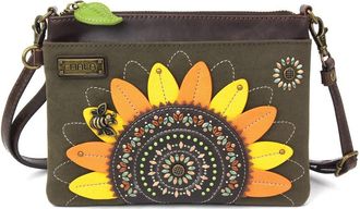 Chala Dazzled Mini Crossbody/Purse with Convertible Strap Stylish, Compact, Versatile, Sunflower - Olive, One Size