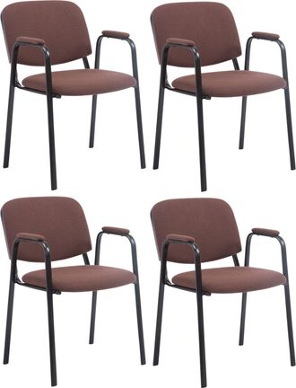 Clp Set De 4 Sillas De Confidente Ken Pro En Tela Marr&oacute;n