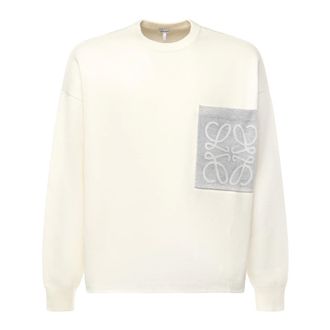 Loewe Anagram Pocket Jumper - male - Loewe - Sweatshirts - Beige - XL - Sweatshirts & Hoodies