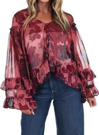 Free People Day Dreaming Blouse In Rose Combo